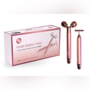 Beauty ORA Gold Energy Duo (includes Microcurrent T-Bar & 360-Degree Roller) NWT